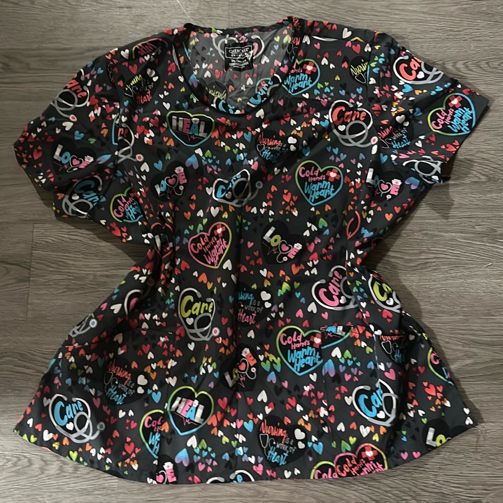 Stethoscope Hearts Scrub Top 🩺💕